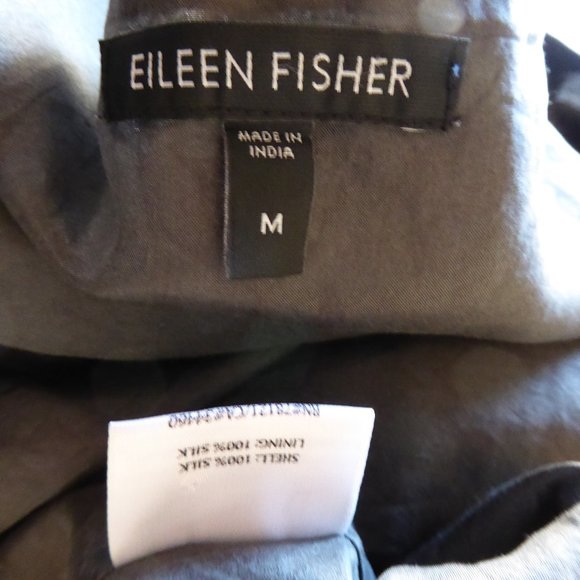Eileen Fisher Gray 100% Silk Beaded Lined Cami Sleeveless Tank Top Relax Fit M - Picture 10 of 10